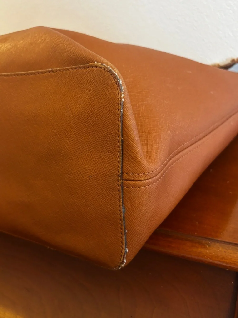 Michael Kors Jet Set Saffiano Leather Tote Brown MK Bag